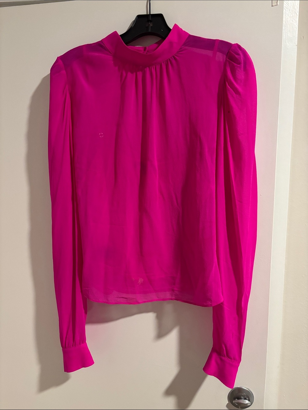 Generation Love Hot Pink High-Neck Long Sleeve Blouse